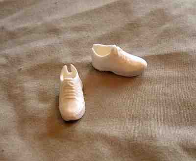 Barbie Doll Shoes LAURIE HERNANDEZ White MADE TO MOVE TENNIS SNEAKER FLAT FOOT 