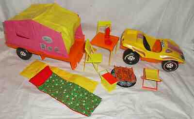 Vintage 1972 Barbie Goin Camping Set  With Breezy Buggy & Accessories