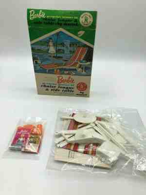 Vintage Barbie 1963 Chaise Lounge & Side Table Furniture Kit- Mint in Box