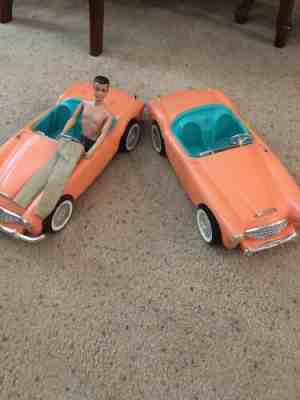 Vintage 1960's Ken Doll And Barbie Cars