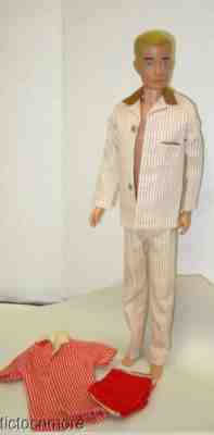 VINTAGE BARBIE BOYFRIEND KEN DOLL BLONDE PAINTED & BASIC + SLEEPER SET PAJAMAS
