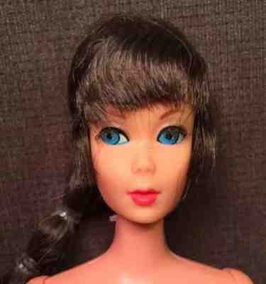 Vintage Talking MOD Barbie Doll Dark Brown Hair Jump Into Lace Mute Bend Leg