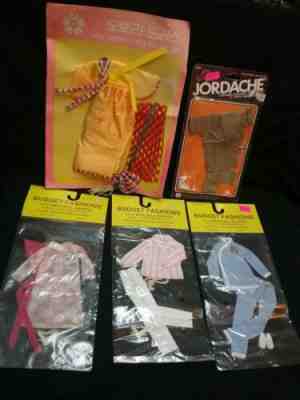 Vintage 1980s doll clothes lot new on card Barbie Mego Cher    NOC 5 outfits
