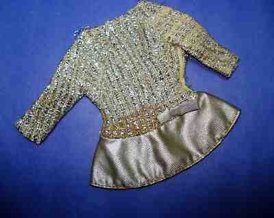 Vtg Barbie 60s Mod Doll Clothes SALUTE TO/SILVER SPARKLE dress 1969 1885
