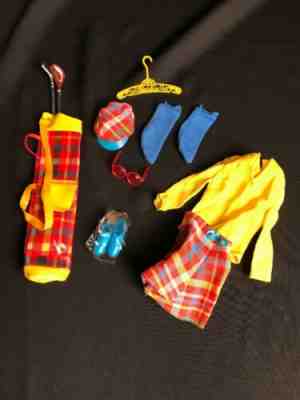 Vintage Barbie Golf Outfit  Golf Bag W/ Clubs # 3413 1970’s