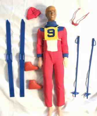 1974 Mattel Olympics Gold Medal Barbie 's Ken Doll Skier And Accessories  #7261