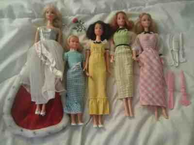 QUICK CURL LOT: Miss America, Barbie, Kelly, Francie, Skipper w/ Clothes & Accs