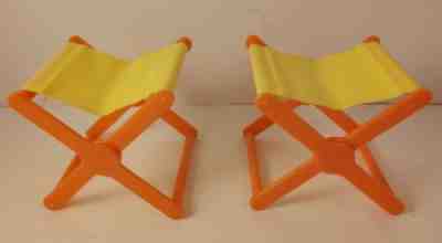 VINTAGE BARBIE CHAIRS COUNTRY CAMPER FOLDING CHAIRS 1970s