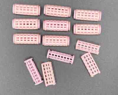 10 Vintage Barbie Francie Hair Curlers Rollers 2 piece Pink