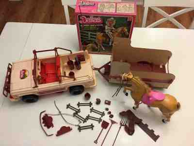 Vintage Barbie Rare Lot! Barbie Jeep, Trailer and Dallas Horse in original box