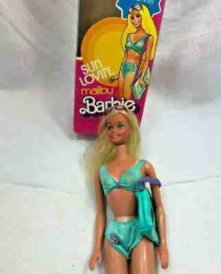 Vintage Sun Lovin' Malibu Barbie Mattel 1978 with Tan Lines! In Box #1067