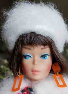 VINTAGE BARBIE "PERFECTLY PLAID SEARS EXCLUSIVE GIFT SET" #1193 FUZZY FUR HAT! 