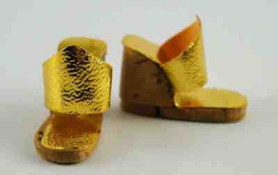 Vintage Barbie Gold Brown Wedgies Wedge Sandals Shoes MORE AVAILABLE