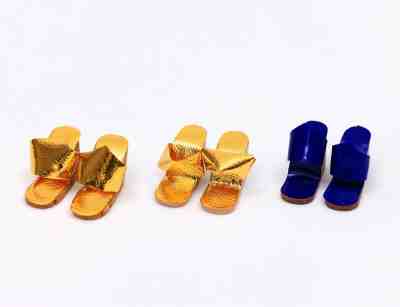 Vintage Barbie Gold Brown Wedgies Wedge Sandals Shoes MORE AVAILABLE