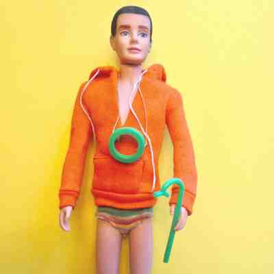 VINTAGE 1961 KEN DOLL IN SKIN DIVER COMPLETE MINTY Barbie ~NO PLAY~FLOCKED HAIR