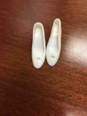 Vintage Mattel Barbie Francie White Cut Out JAPAN Shoes #1217/1291/1244 Wedding