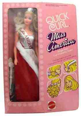 1972 Quick Curl Miss America Barbie Doll Steffie Face, Mattel #8697 NIB Pen Mark