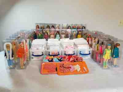 Vintage Barbie Skipper Collection HUGE LOT 49 Dolls and 128 Outfits + Extras