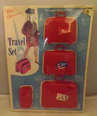 RARE Barbie Doll Sized Giant Plastics Luggage Set - Sealed - VHTF~Vintage 1960's