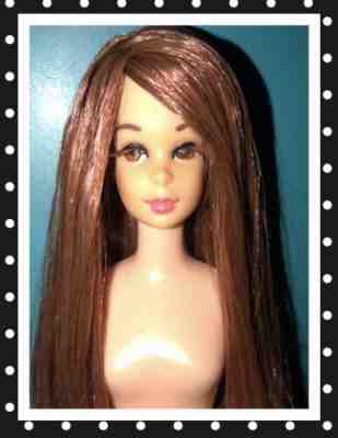 VTG OOAK SUN SUN MALIBU JAPANESE FRANCIE BARBIE DOLL REROOT AUBURN by NICCOLE