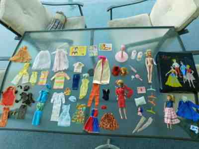 rare Early Vintage Barbie Doll Case Clothes Lot as seen JAPAN 1962? 1963 ?1958?