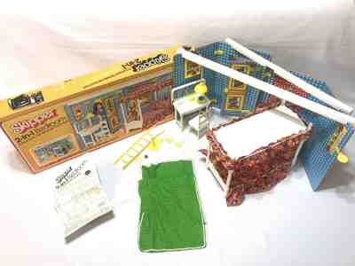 1975 Mattel Barbie SKIPPER 2-IN-1 BEDROOM  & STUDY 2 Room Doll Playset EUC 9282