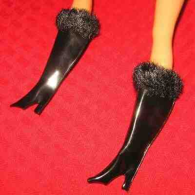 VINTAGE BARBIE 4 MAGNIFICENT MIDI CLOTHES 3418 FASHION BLACK FUR BOOTS HTF!