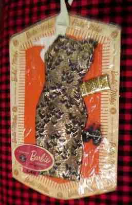 EXTREMELY RARE 1963 NIP BARBIE FASHION PAK~LAME` SHEATH MINT COMPLETE NAVY HEELS