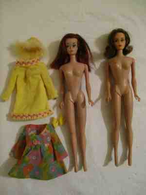 Lot BARBIE Vtg COLOR MAGIC Doll RED HAIR Flower Wower MIDGE 1958 BENT KNEE