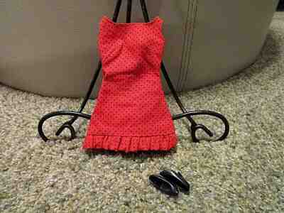 Vintage Barbie Sun Shiner PAK  Red Dress  w/black closed toe pumps