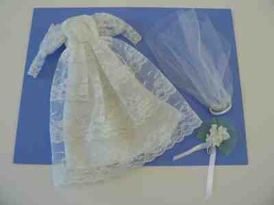 Vintage Barbie Francie Casey Victorian Wedding #1233 Dress Veil Bouquet