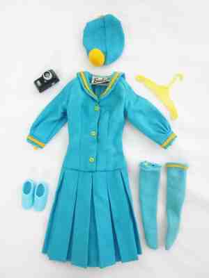 Vintage 1960s Barbie Outfit See-Worthy Sailor Dress Camera Stockings Hat Shoes