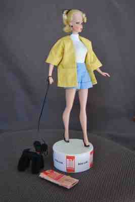 RARE HTF VTG 1950s Bild Lilli Doll 11 1/2" in Pre Barbie paper dog leash Germany