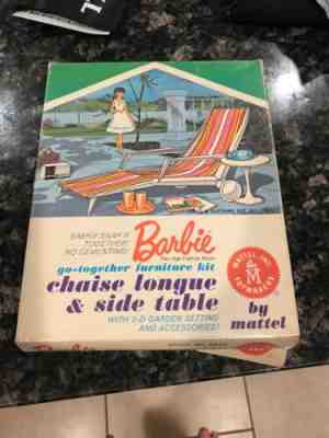 Rare 1963 Mattel Barbie Go-together Furniture Chaise lounge Side Table Sealed NE