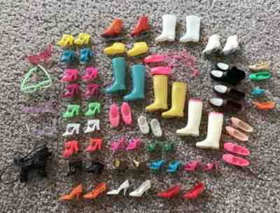 Lot Of Vintage 1960's Barbie Shoes Boots Roller Skates Glasses & Poodle