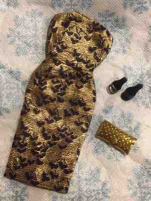 Vintage Barbie: Pak Gold Navy Lame Sheath   COMPLETE 