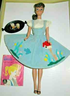 1962 Vintage Brunette Ponytail Barbie w/Complete # 979 Friday Night Date Outfit