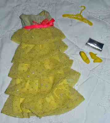 BARBIE SEARS EXCLUSIVE #1595 1969 Fabulous YELLOW Formal Gown Very Rare