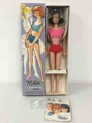 VINTAGE BARBIE BRUNETTE MIDGE WITH TEETH DOLL IN ORIGINAL BOX