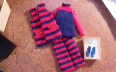 Barbie Francie 1970 Striped Types #1243 Complete Near Mint