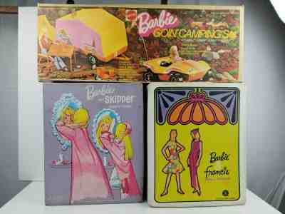 Vintage 1960's Barbie Lot, 10 Dolls, Clothes & Accessories, Gone Camping Set