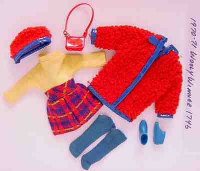 1970-71 SKIPPER BARBIE SISTER OUTFIT #1746 WOOLY WINNER