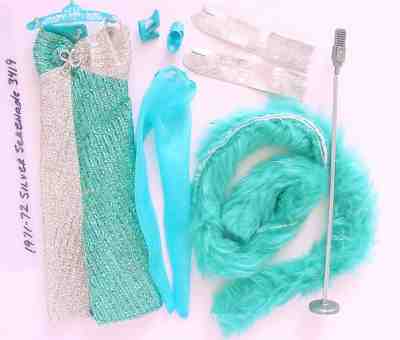 1971-72 BARBIE OUTFIT SILVER SERENADE GOWN SET #3419