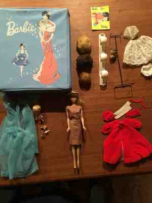 Vintage Barbie LOT 1960s BARBIE & Clothing with Accessories Case Original