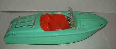 Clean 1964 60's Green  Mattel BARBIE KEN SPEED BOAT by IRWIN (Sears) 21"