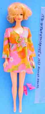 1970-71 BLONDE TNT STACEY DOLL #1165 w BARBIE FLOWER WOWER OUTFIT #1453