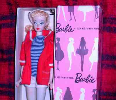 Beautiful Vintage 1959 # 2 Blonde Pink Silhouette Dressed Box Ponytail Barbie TM