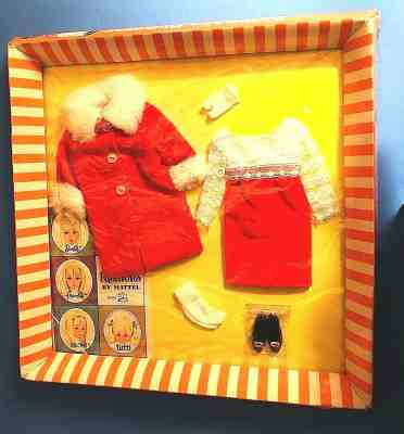 Vintage Mod 1967 Barbie Skipper Skooter Velvet N Lace Outfit TNT Era NRFB Japan