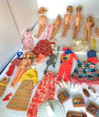 Vintage Barbie Lot Busy Quick Curl Free Moving Walk Lively Growing Up Skipper +