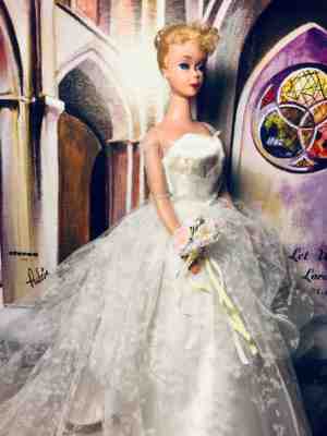 Vintage Barbie #4 4 Ponytail Blonde SOLID TM in WEDDING DAY!